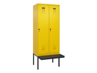 locker met bank,voor scheiding van kleding,HxBxD 2120x800x815mm,2vak - 2