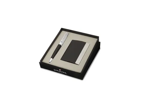 Balpen Giftset SHEAFFER 300 G9314 Glossy black chrome plated met visit