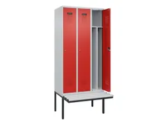 locker met bank,voor scheiding van kleding,HxBxD 2120x900x815mm,3vak