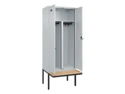 PBM-locker met bank,HxBxD 2120x800x815mm,2vak,vak B 400mm,draaigrendel