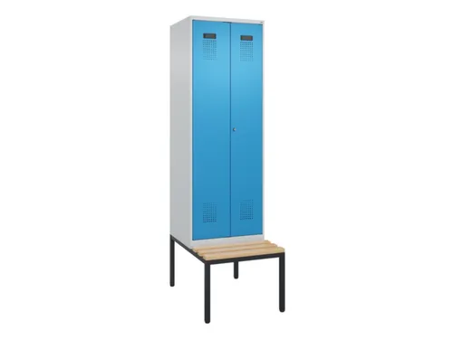 PBM-locker met bank,HxBxD 2120x600x815mm,2vak,vak B 300mm