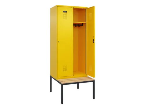 locker met bank,HxBxD 2120x800x815mm,2vak,vak B 400mm,cilinderslot