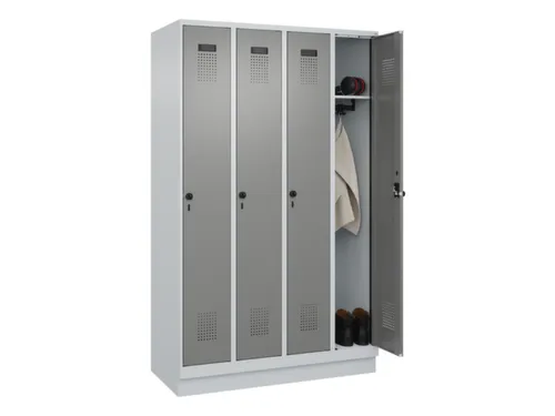 locker,HxBxD 1950x1200x500mm,4vak,vak B 300mm,draaigrendel,sokkel