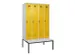 locker met bank,voor scheiding van kleding,HxBxD 2120x1200x815mm,4vak