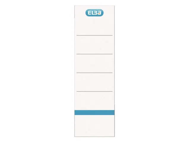 Etiquette dorsale Elba Large 59x190mm adhésive blanc/bleu 10 pièces