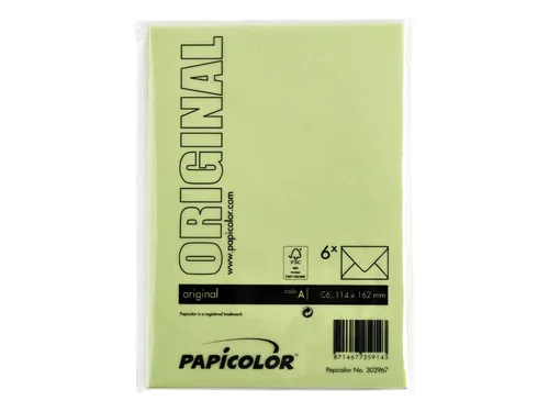 Envelop Papicolor C6 114x162mm Appelgroen gegomd