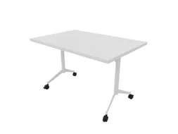 klaptafel,HxBxD 750x1200x700mm,hoekig,T-voet wit,ovale buis,blad wit