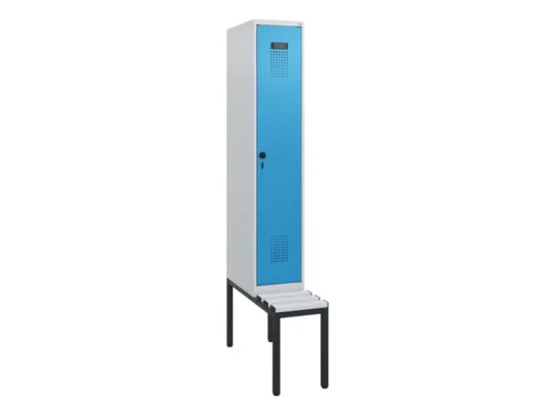 locker met bank,HxBxD 1950x300x815mm,1vak,vak B 300mm,draaigrendel
