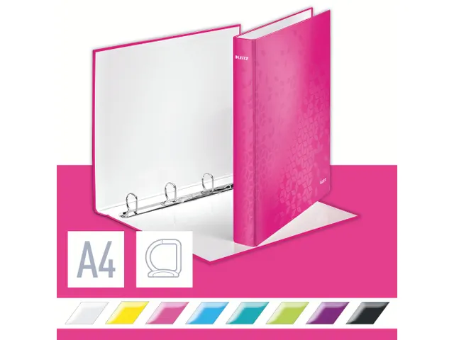 Ringband Leitz Wow 4242 A4 4 Rings D-Mech 25mm Roze