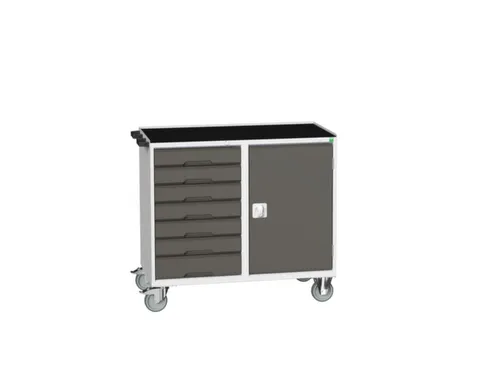 montagetafel 965x1050x550mm staalblad 7 laden kast front RAL7016