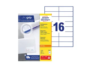 Etiket Avery Zweckform 3423 105x35mm wit 1600stuks - 1