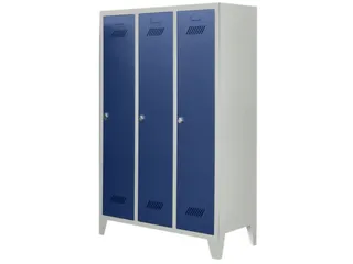 lockerkast v. kinderen,HxBxD 1600x930x500mm,3vak,RAL7035,front RAL5010 - 2