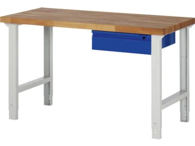 werkbank,RAL 7035/RAL 5010,HxBxD 790-1140x1500x700mm,beukblad