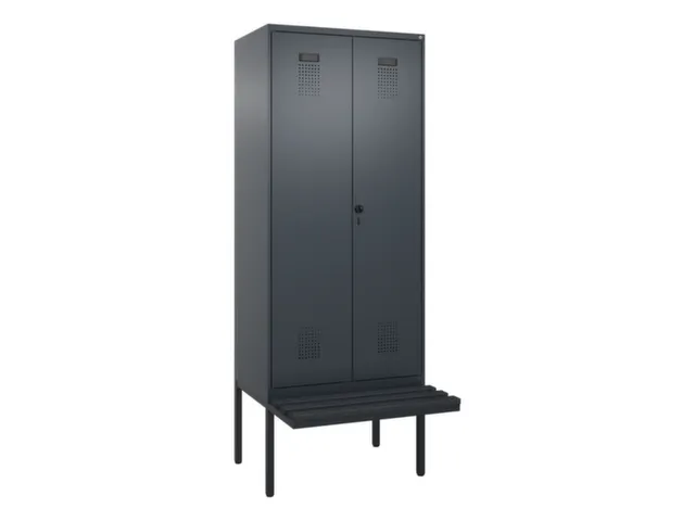 locker met bank,voor scheiding van kleding,HxBxD 2120x800x815mm,2vak