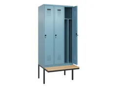 locker met bank,voor scheiding van kleding,HxBxD 2120x900x815mm,3vak
