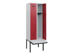 locker met bank,HxBxD 1950x600x815mm,2vak,vak B 300mm,cilinderslot