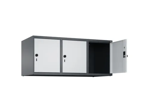opzetkast,v. locker,3vak.,vak B 400mm,HxBxD 500x1200x500mm,vleugeldeur