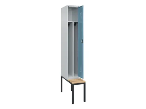 locker met bank,voor scheiding van kleding,HxBxD 2120x300x815mm,1vak