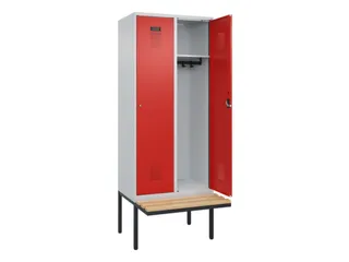 locker met bank,HxBxD 2120x800x815mm,2vak,vak B 400mm,cilinderslot - 1