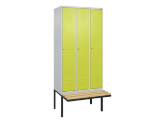 locker met bank,HxBxD 2120x900x815mm,3vak,vak B 300mm,cil.-slot - 1