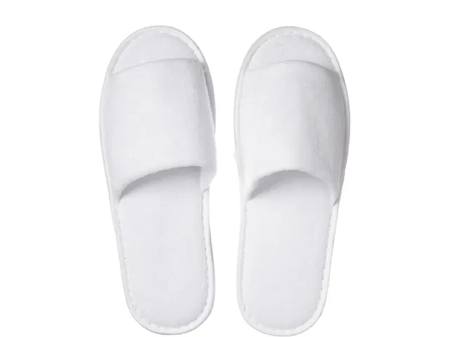 Hotelslipper met open neus Wit 100 paar met papieren wikkel