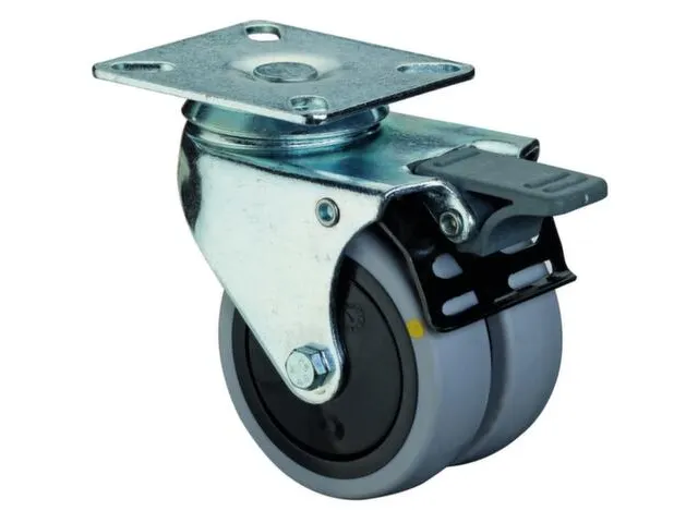 roulette pivotante,force 100kg,bandage caoutchouc,Øxl 75x24mm