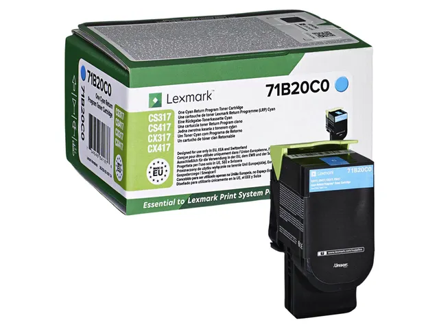 Tonercartridge Lexmark 71B20C0 blauw