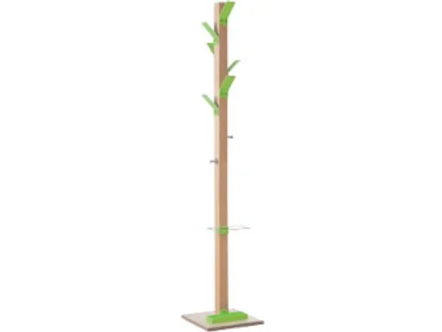 Staande kapstok 6jas-/2tashaken met parapluhouder naturel/groen