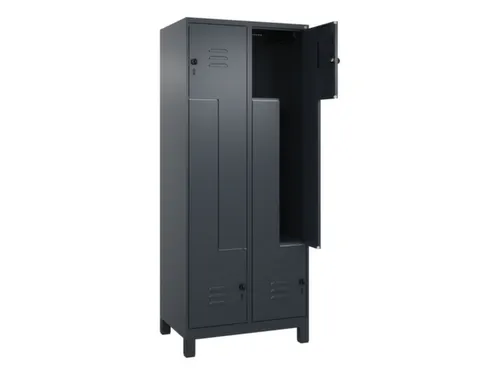 Z-garderobekast,HxBxD 1950x800x500mm,vak B 200/400mm,draaigrendel