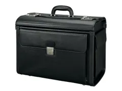 Pilotenkoffer Alassio VICENZA. Zwart kunstleer.