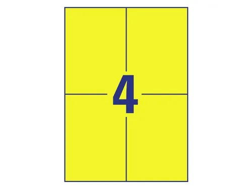 Gekleurde Etiketten 105x148mm Fluor Geel 42222