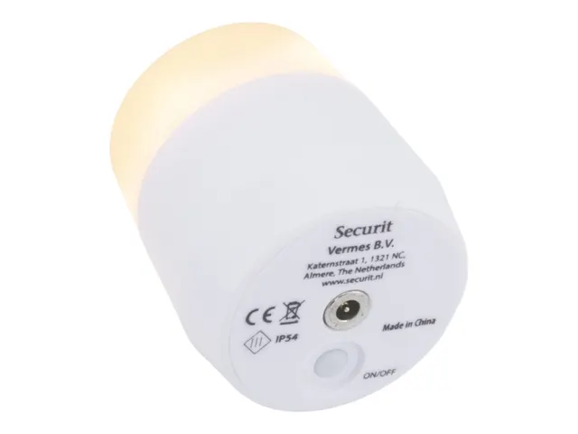 Theelicht Securit Amsterdam LED warmwit met oplaadstation 12 stuks wit