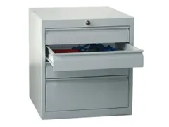 ladekast HxBxD 600x500x600mm 4laden slot RAL7035 front RAL7035