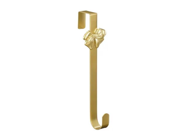 Krans houder goud met strik lxbxh 9x10x38cm