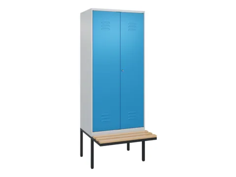 PBM-locker met bank,HxBxD 2120x800x815mm,2vak,vak B 400mm,cil.-slot