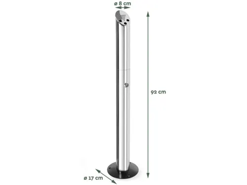 Asbak Staand Peukenzuil RVS 2 liter