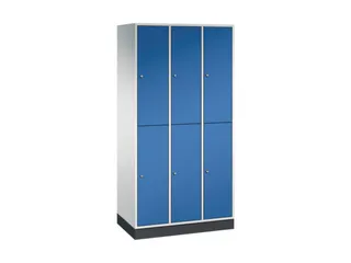 Dubbeldekse garderobekast,RAL 7035/RAL 5010,HxBxD 1950x920x500mm - 2