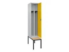locker met bank,voor scheiding van kleding,HxBxD 2120x400x815mm,1vak