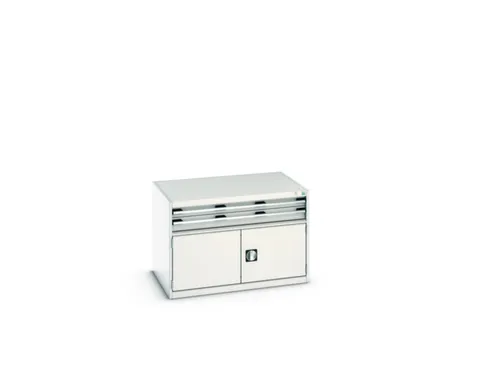 ladekast HxBxD 700x1050x750mm 2laden RAL7035 front RAL7035