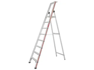 trapladder,eenzijdig,8treden,stand H 1,85m,balk L 2,7m,aluminium - 2