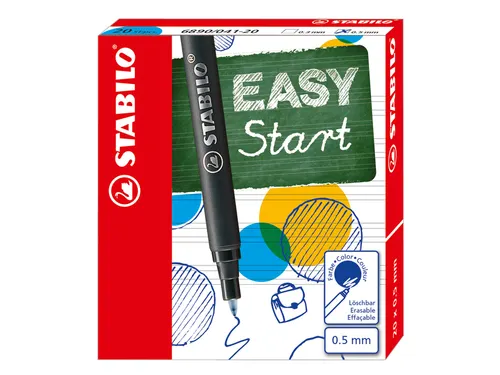 Rollerpenvulling STABILO Easyoriginal fijn blauw doosje à 20 stuks