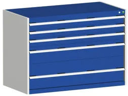 ladekast HxBxD 900x1300x650mm 5laden romp RAL7035 front RAL5010