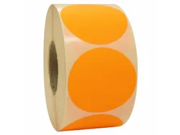 Etiket Rond Fluor Oranje 50mm Op rol 2000 Stuks