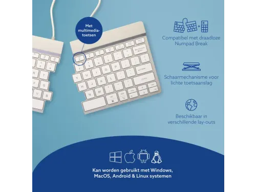 Toetsenbord R-Go Split Break QWERTY WL Wit