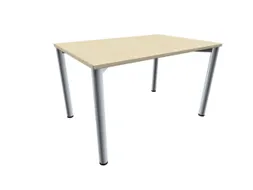 vergadertafel HxBxD 72x120x80cm rechthoekig Esdoorn 4voeten Alu