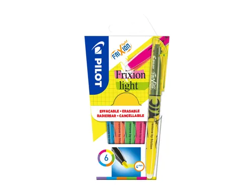 Markeerstift Pilot Frixion Light Medium punt Set van 6 kleuren