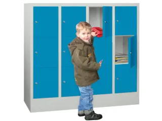 lockerkast,HxBxD 1187x1200x500mm,4x3vakken,RAL7035,front RAL5012 - 2