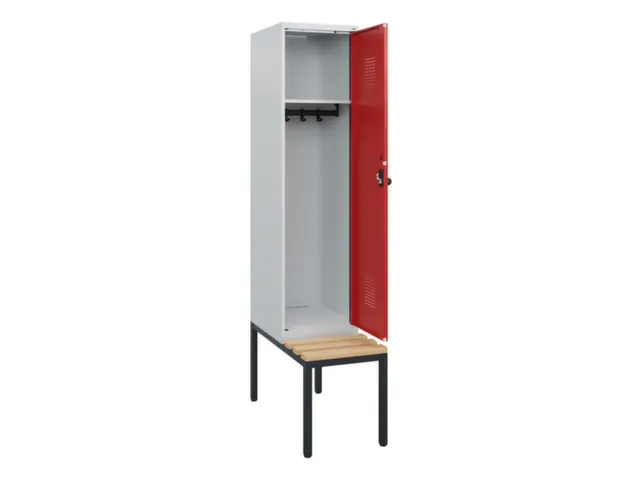 locker met bank,HxBxD 1950x400x815mm,1vak,vak B 400mm,draaigrendel