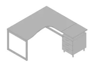Bureauset Bureau Staand Ladeblok Rechts 730x1600x1650mm Grijs Zilver - 1