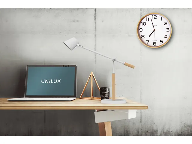 Bureaulamp Unilux Vicky led hout wit